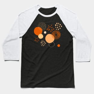 Orange Circle Variety Pattern Baseball T-Shirt